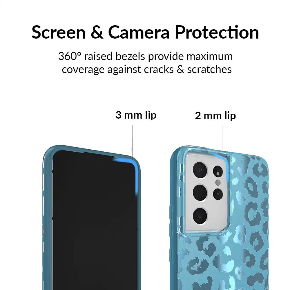 Blue Sapphire Leopard Samsung Case