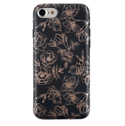 Floral Rose Gold Chrome iPhone Case