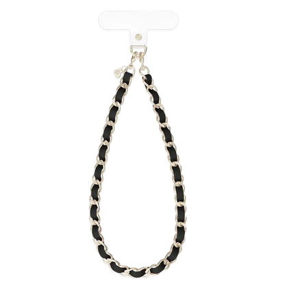 Black Leather Chain Phone Charm
