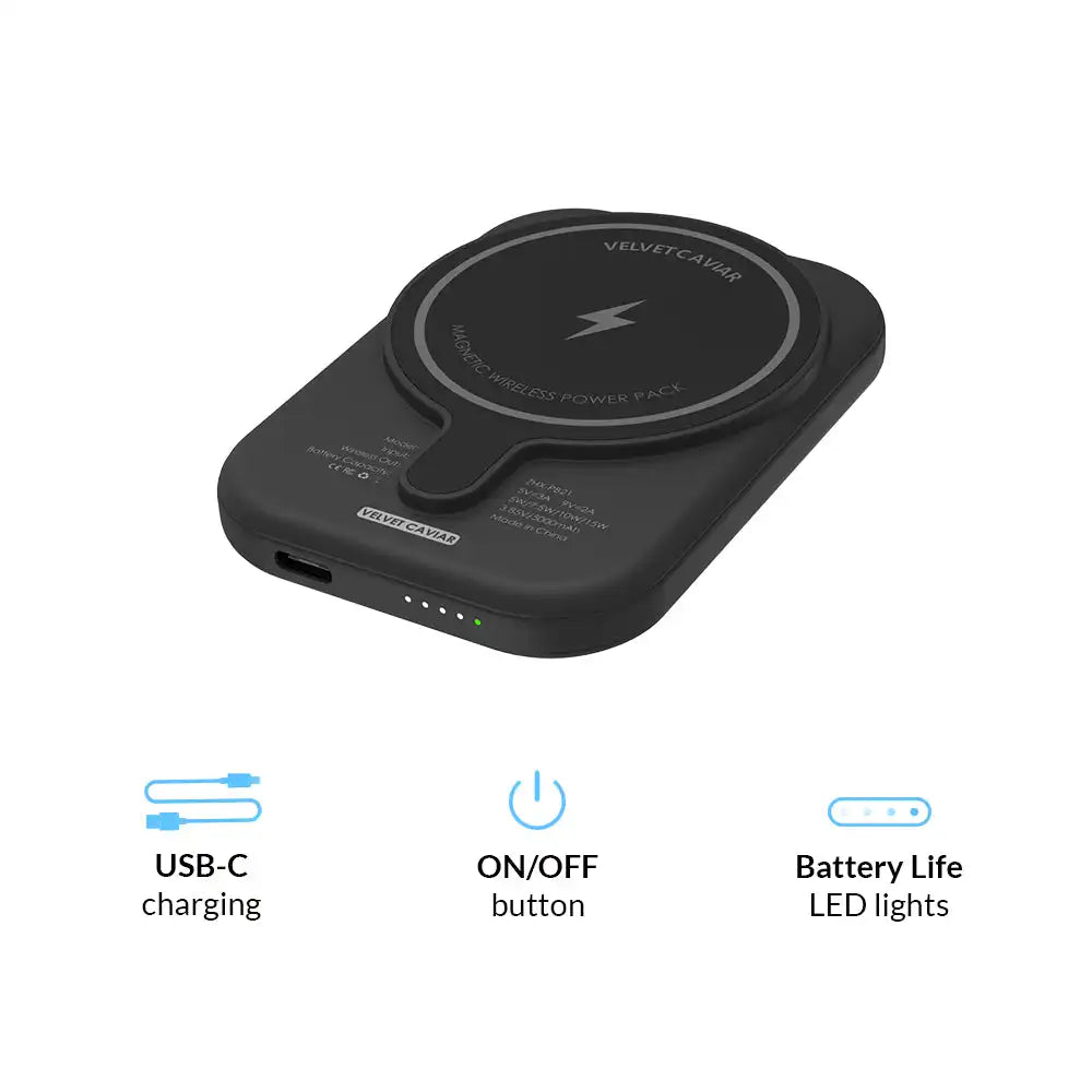 Black Portable MagSafe Charger Power Pack