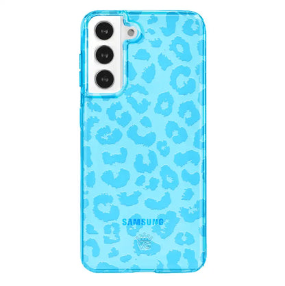 Aqua Blue Leopard Samsung Case