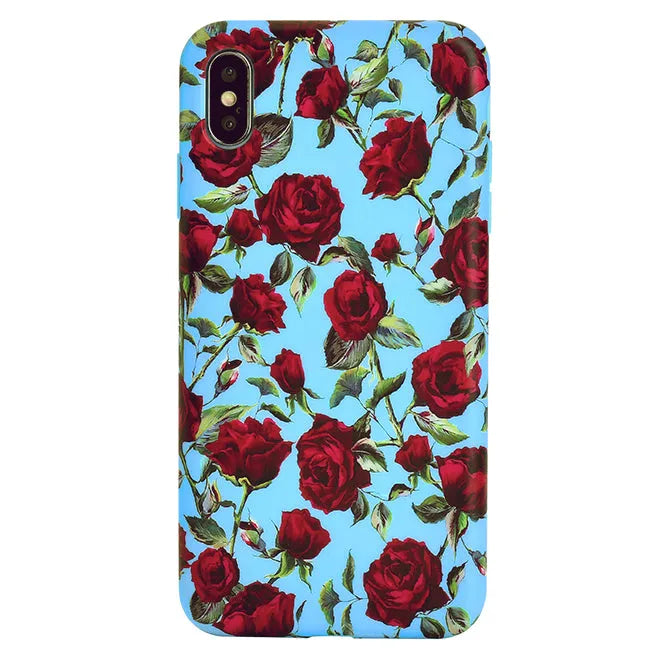 Blue Roses Floral iPhone Case