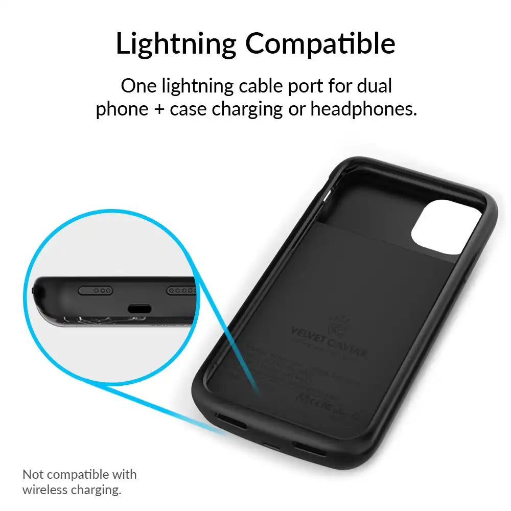 Black Wildflower iPhone Charging Case