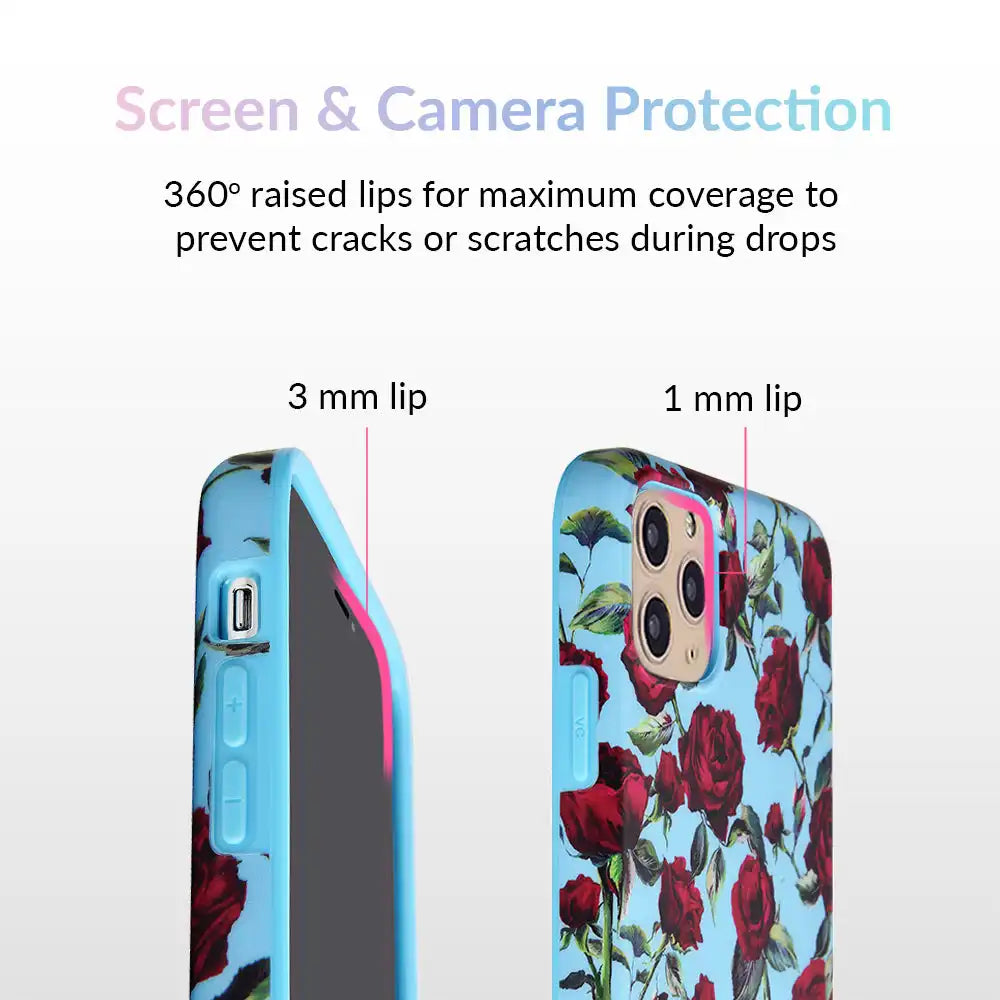 Blue Roses Floral iPhone Case
