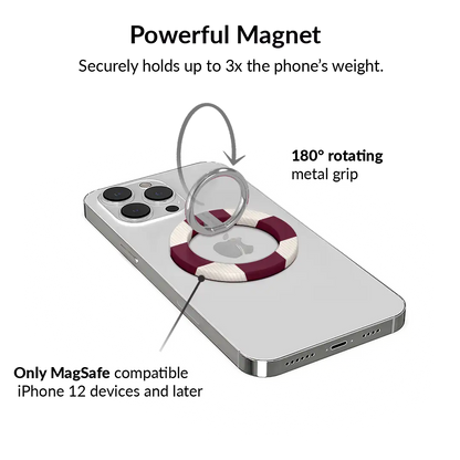 Burgundy Vibe Checker MagSafe Grip Ring