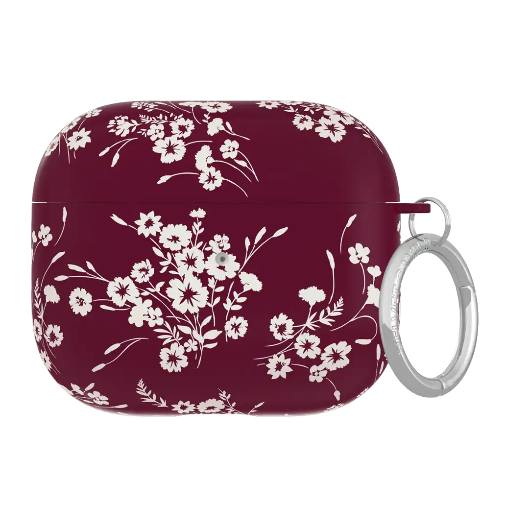 French Burgundy Floral AirPod Case