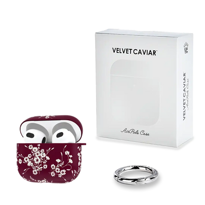 French Burgundy Floral AirPod Case
