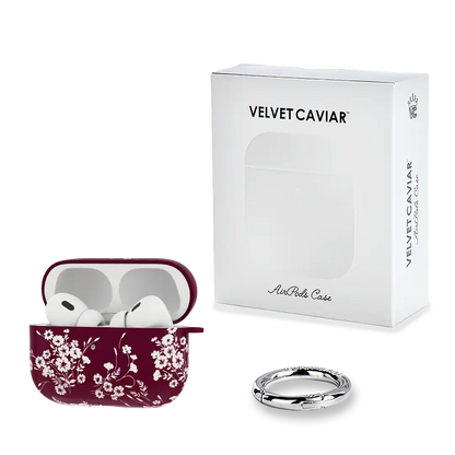 French Burgundy Floral AirPod Case