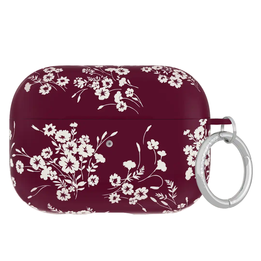 French Burgundy Floral AirPod Case