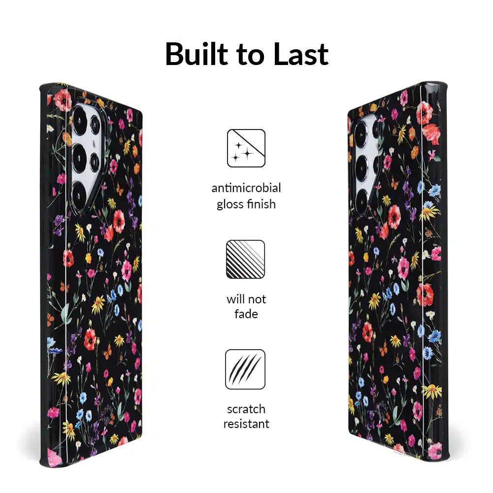 Black Wildflower Samsung Case