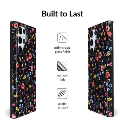 Black Wildflower Samsung Case