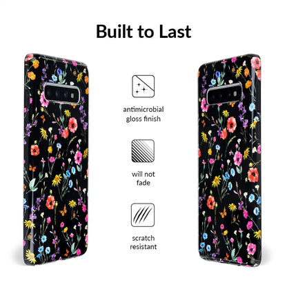 Black Wildflower Samsung Case