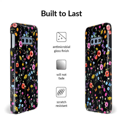Black Wildflower Samsung Case