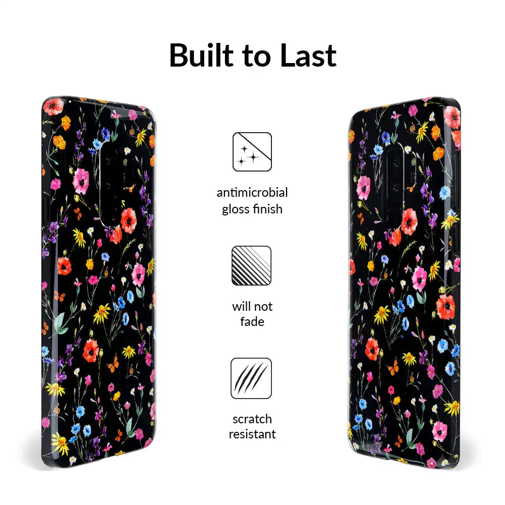 Black Wildflower Samsung Case