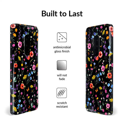 Black Wildflower Samsung Case
