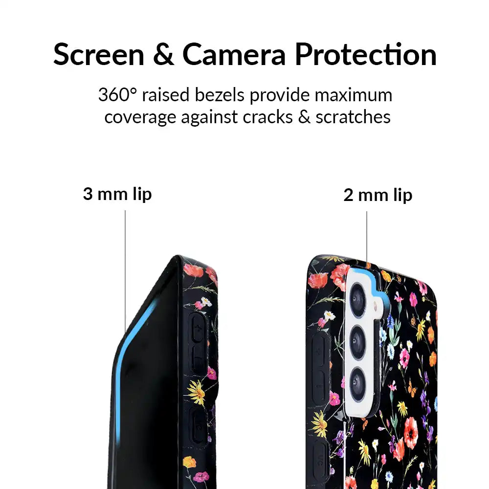 Black Wildflower Samsung Case