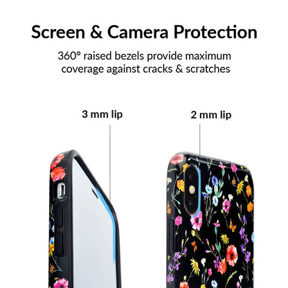 Black Wildflower iPhone Case