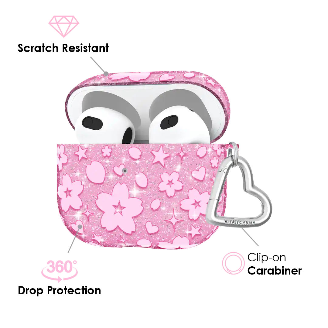 Cherry Blossom Glitter AirPod Case
