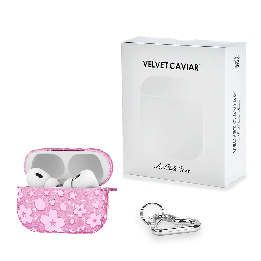Cherry Blossom Glitter AirPod Case
