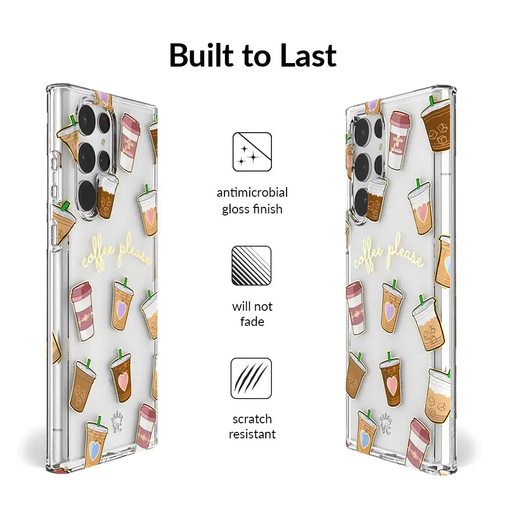 Coffee First Clear Samsung Galaxy Case