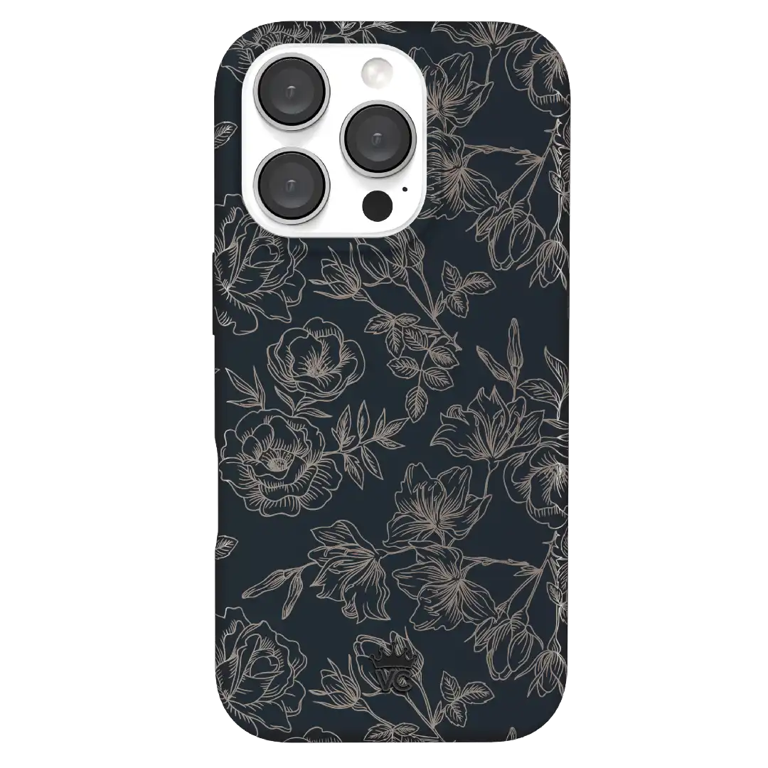 Floral Rose Gold Chrome iPhone Case