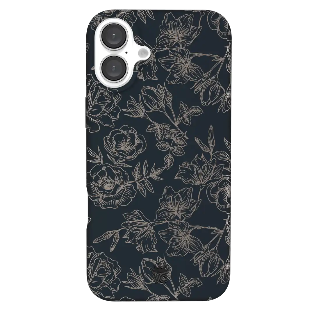Floral Rose Gold Chrome iPhone Case