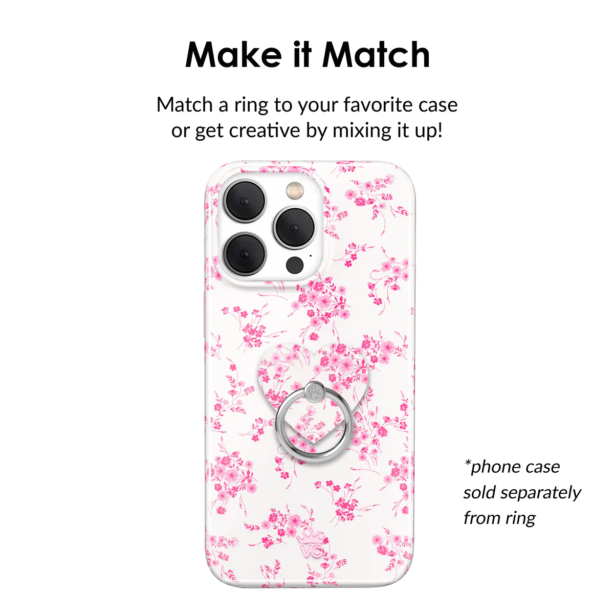 French Rose Floral Phone Ring