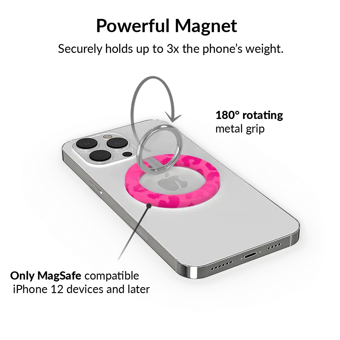 Even Hotter Pink Leopard MagSafe Grip Ring