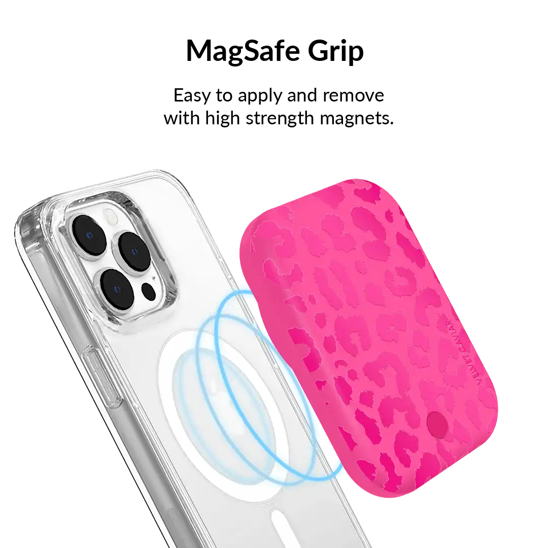 Even Hotter Pink Leopard Portable MagSafe Charger Power Pack