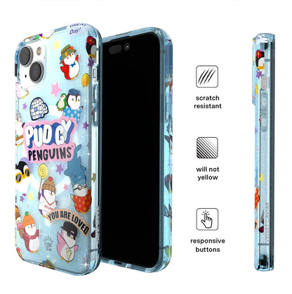 Pudgy Penguins Iceberg Glitter iPhone Case
