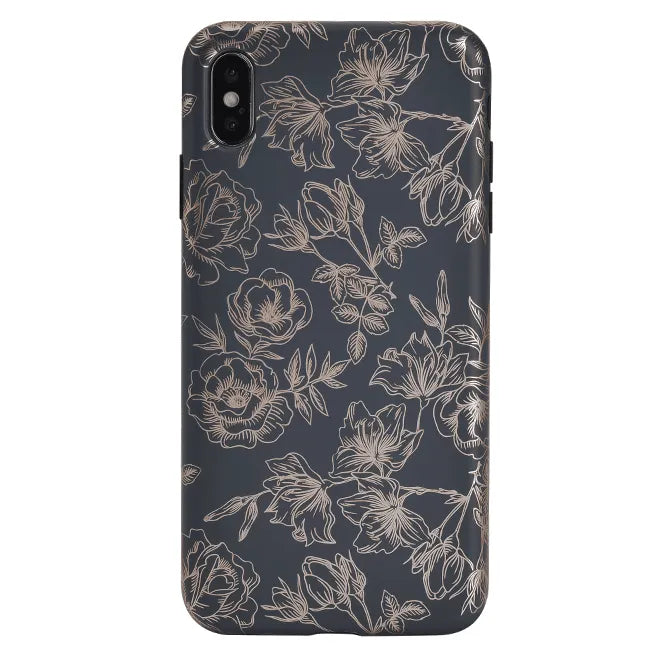Floral Rose Gold Chrome iPhone Case