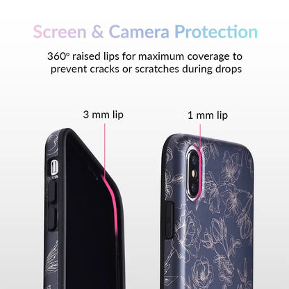 Floral Rose Gold Chrome iPhone Case