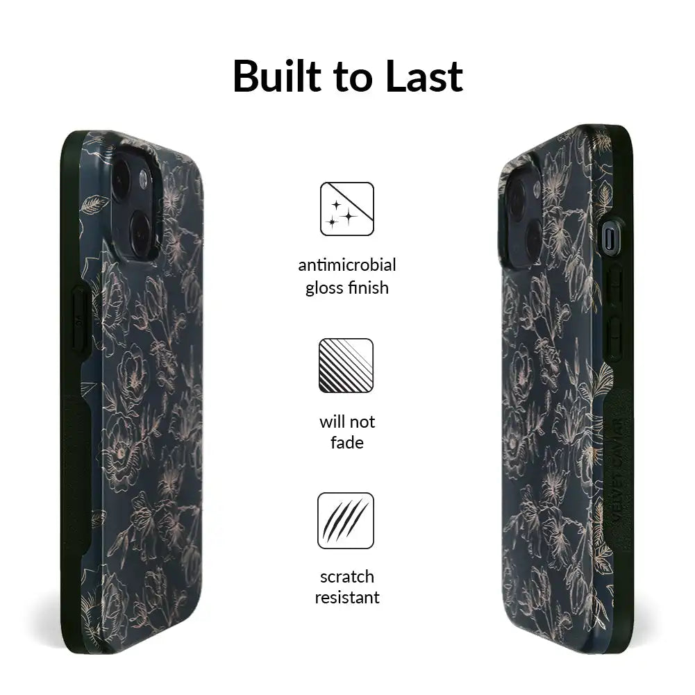 Floral Rose Gold Chrome iPhone Case