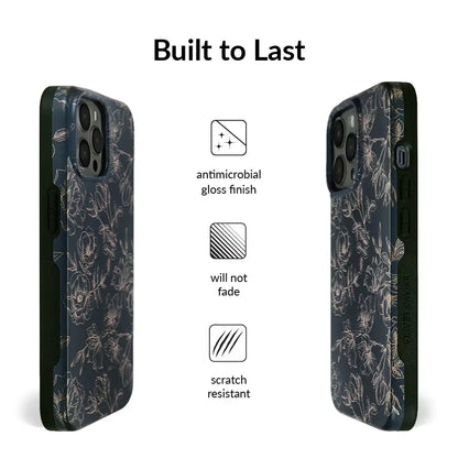 Floral Rose Gold Chrome iPhone Case