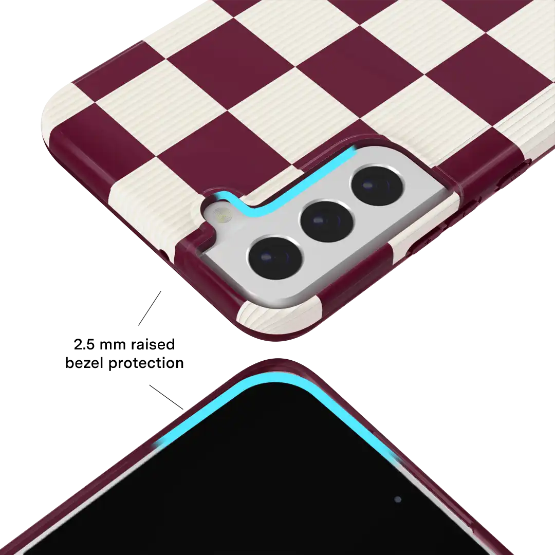 Burgundy Vibe Checker Samsung Case
