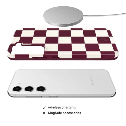 Burgundy Vibe Checker Samsung Case