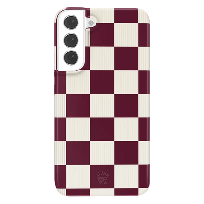 Burgundy Vibe Checker Samsung Case