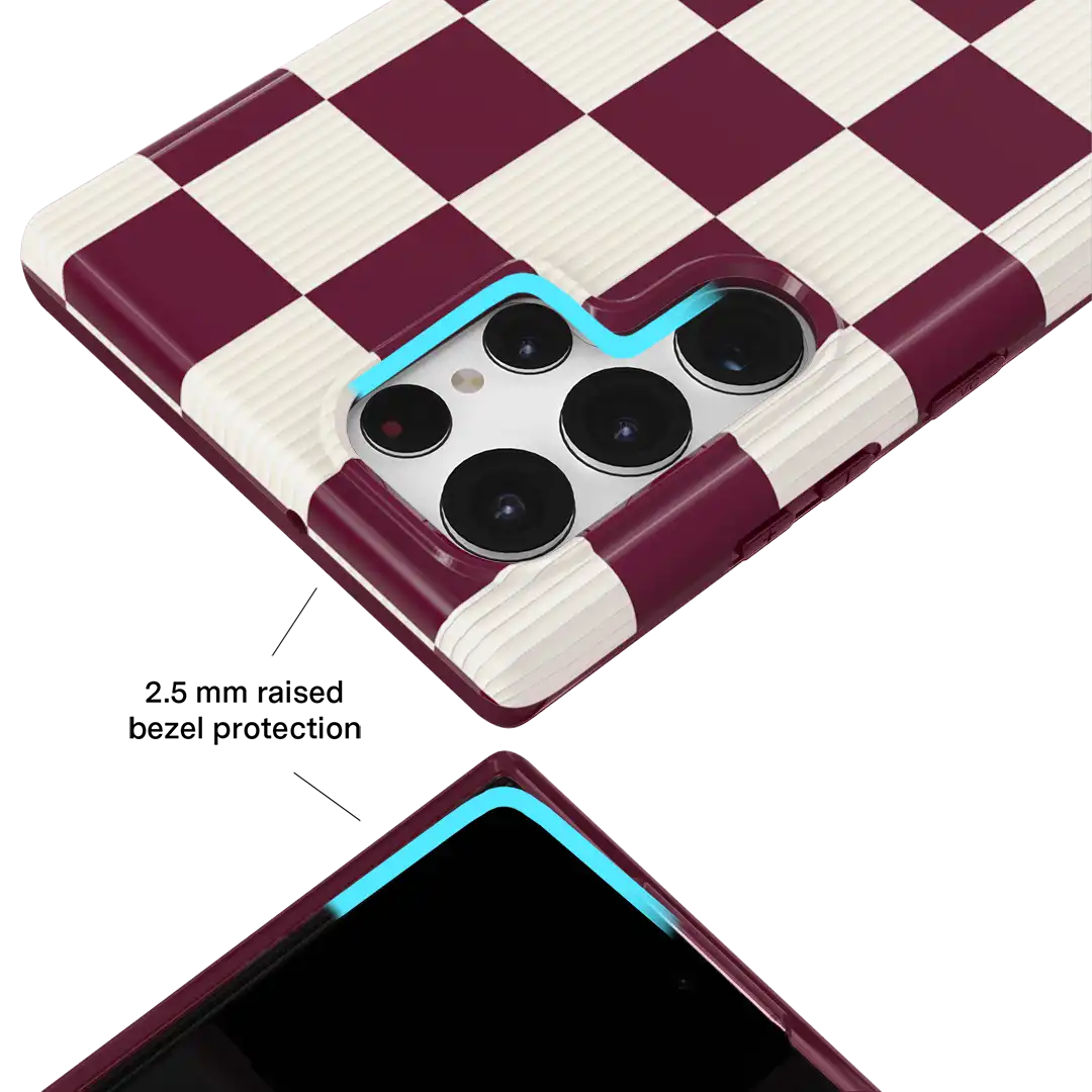 Burgundy Vibe Checker Samsung Case