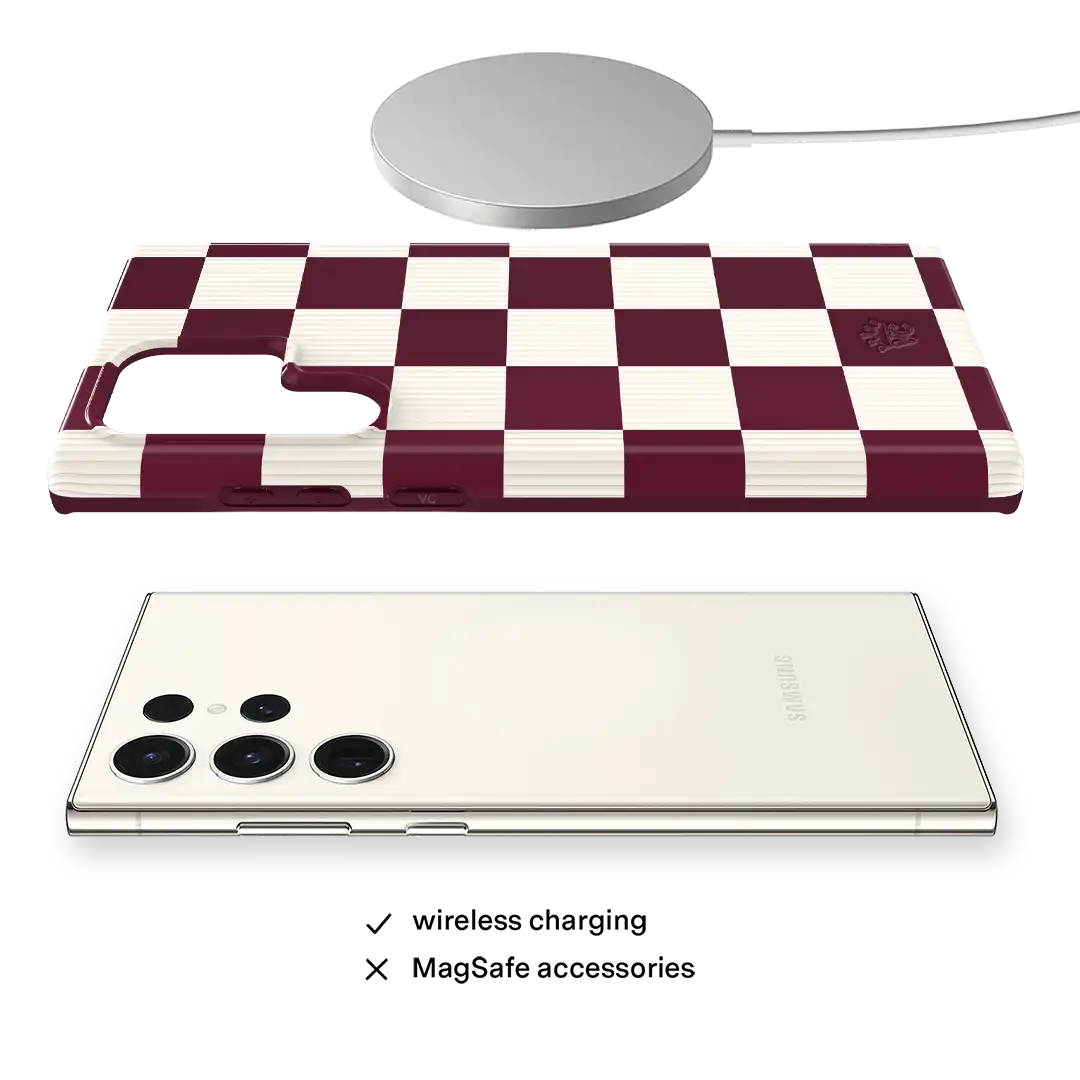 Burgundy Vibe Checker Samsung Case