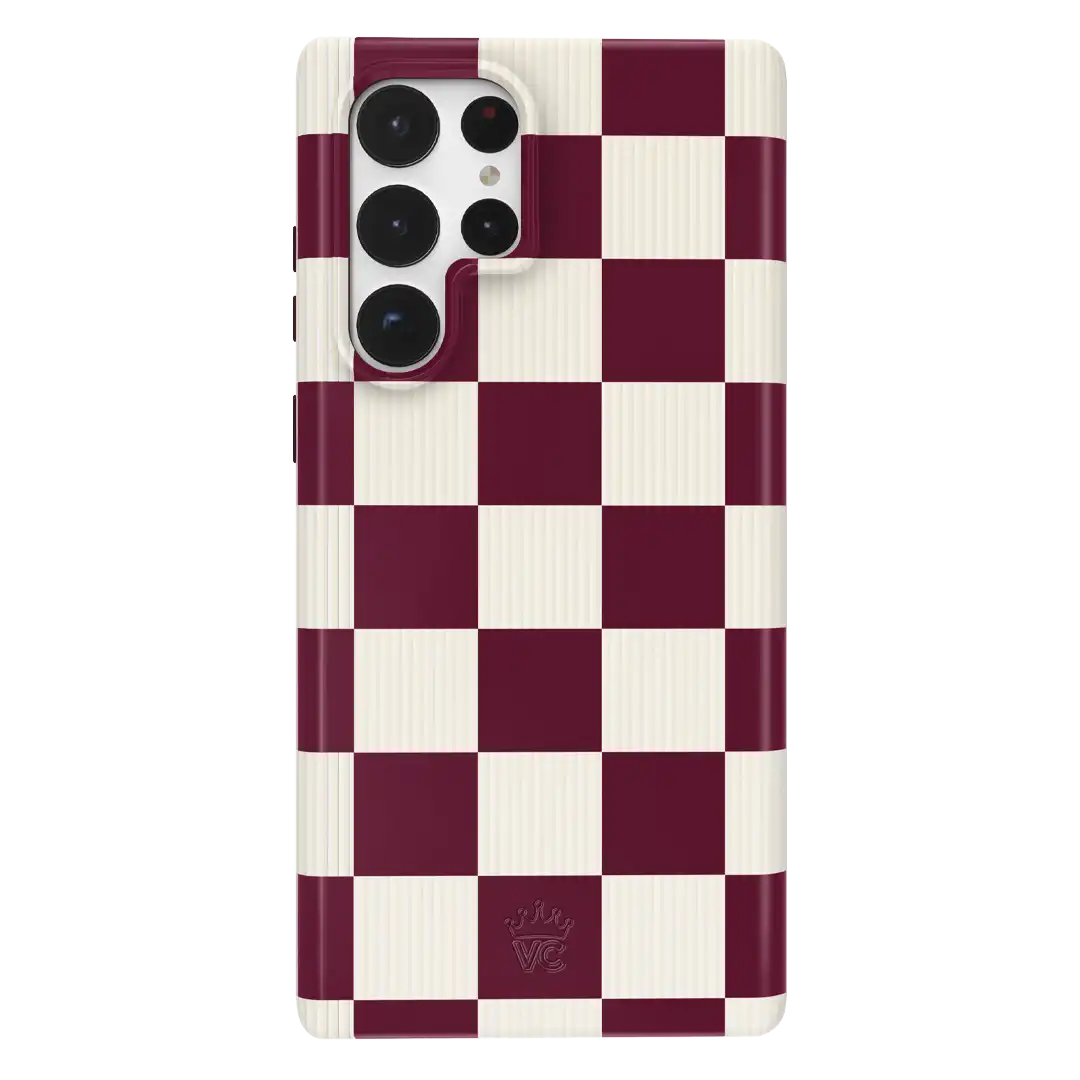 Burgundy Vibe Checker Samsung Case