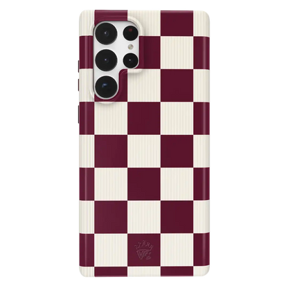 Burgundy Vibe Checker Samsung Case
