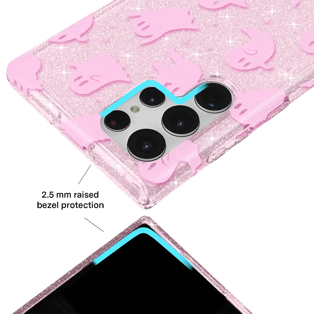 Ghosted Pink Glitter Samsung Case