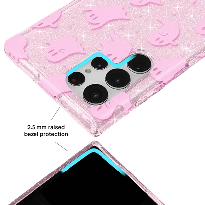 Ghosted Pink Glitter Samsung Case