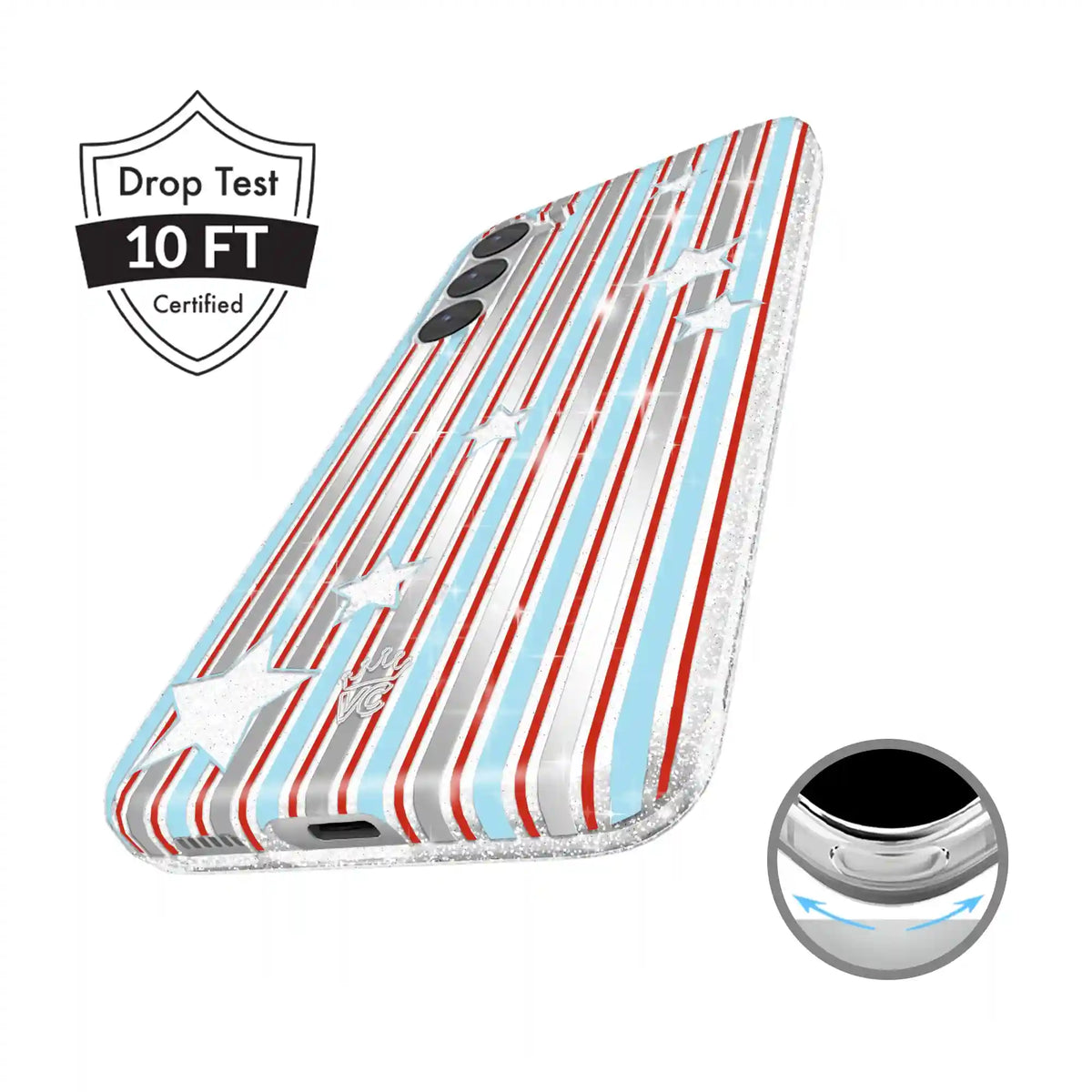 Stars & Stripes Glitter Samsung Case