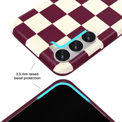 Burgundy Vibe Checker Samsung Case