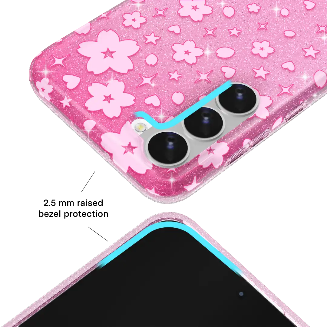 Cherry Blossom Glitter Samsung Case