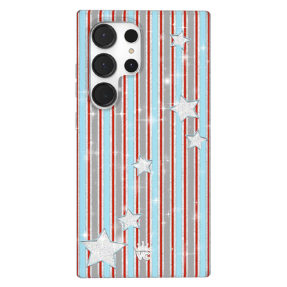 Stars & Stripes Glitter Samsung Case