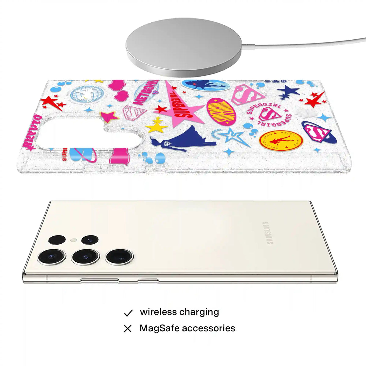 Supergirl Krypto Glitter Samsung Case