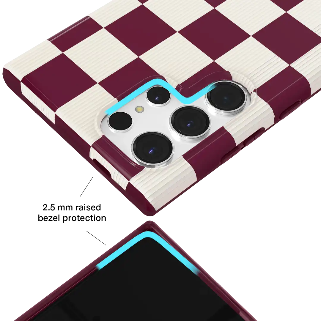 Burgundy Vibe Checker Samsung Case