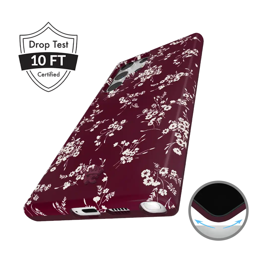 French Burgundy Floral Samsung Case